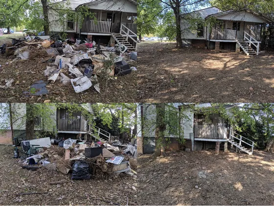 Rocket City Junk Removal project photo: abandoned house before after
