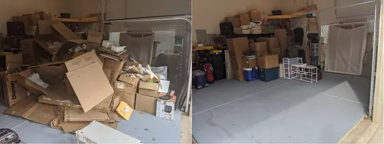Rocket City Junk Removal project photo: before after from right angle