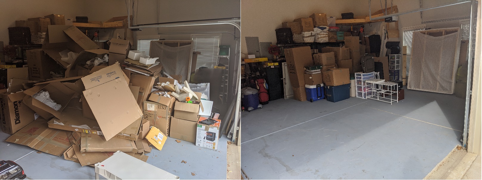 Rocket City Junk Removal project photo: before after from right angle
