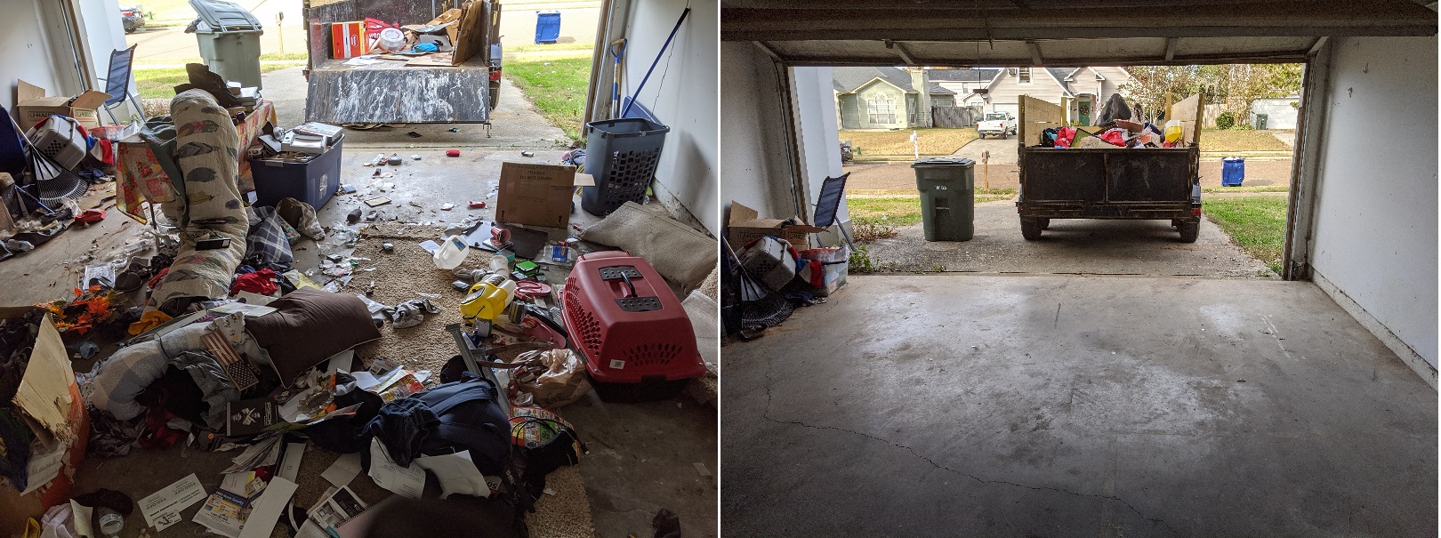 Rocket City Junk Removal project photo: before after inside garage