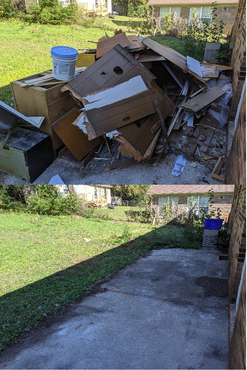 Rocket City Junk Removal project photo: before after renovation debris