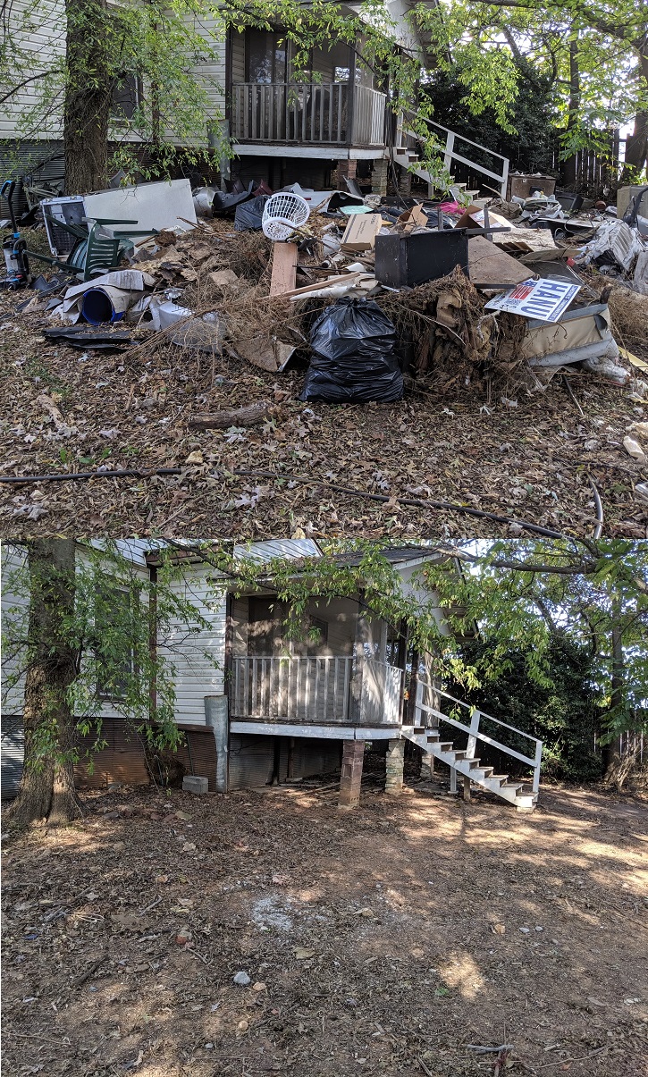 Rocket City Junk Removal project photo: before after yard clean out