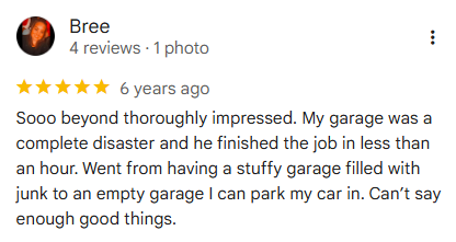 Rocket City Junk Removal customer review 12