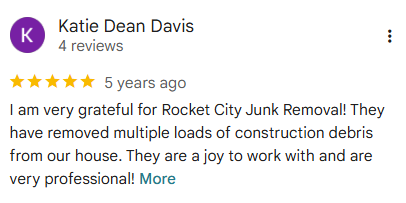 Rocket City Junk Removal customer review 13