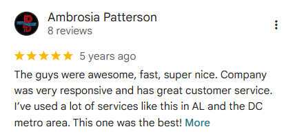 Rocket City Junk Removal customer review 15