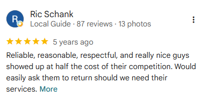 Rocket City Junk Removal customer review 18